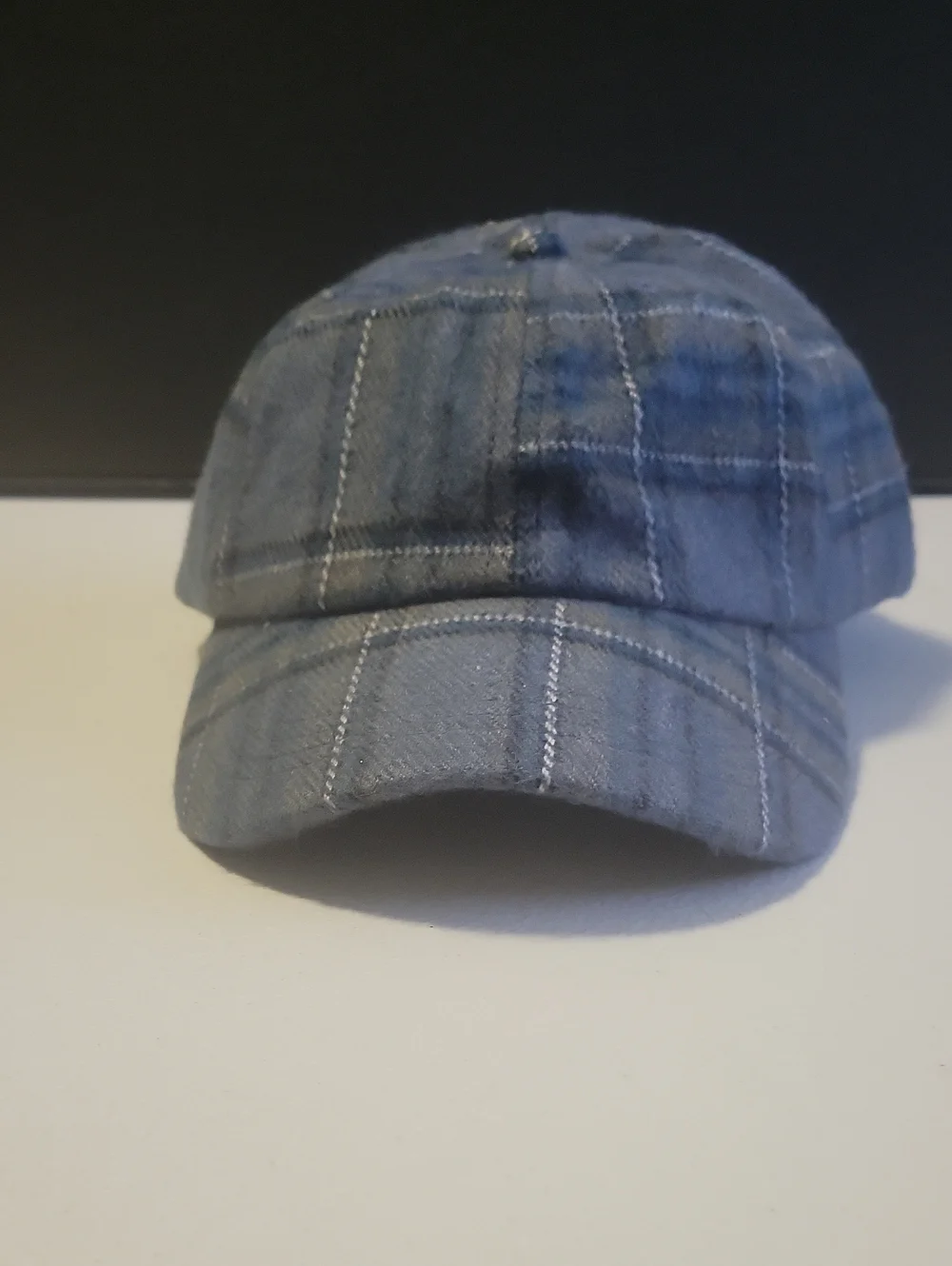 Plaid Baseball Cap in Slate Gray T21